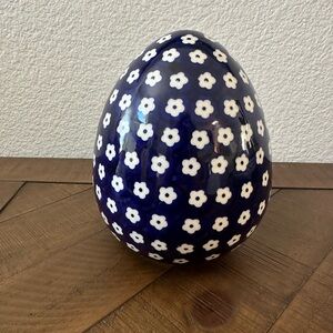 Polish Pottery Large Ceramic Egg Boleslawiec Poland NEW